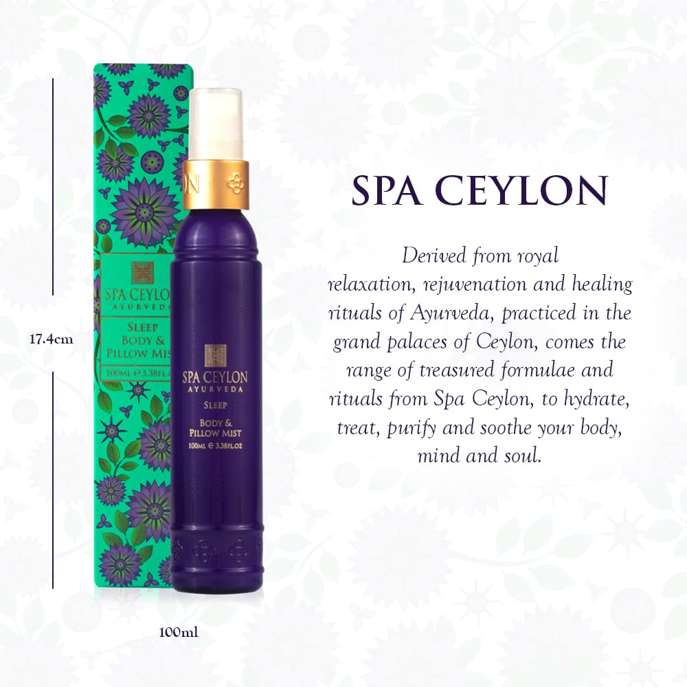 SPA CEYLON SLEEP Body & Pillow Mist | Non-Oily Natural Mist | Reduces Stress | Luxuriously Fragrant | Suitable for all skin types (100 ml, Lavender)-BrightBean Baby
