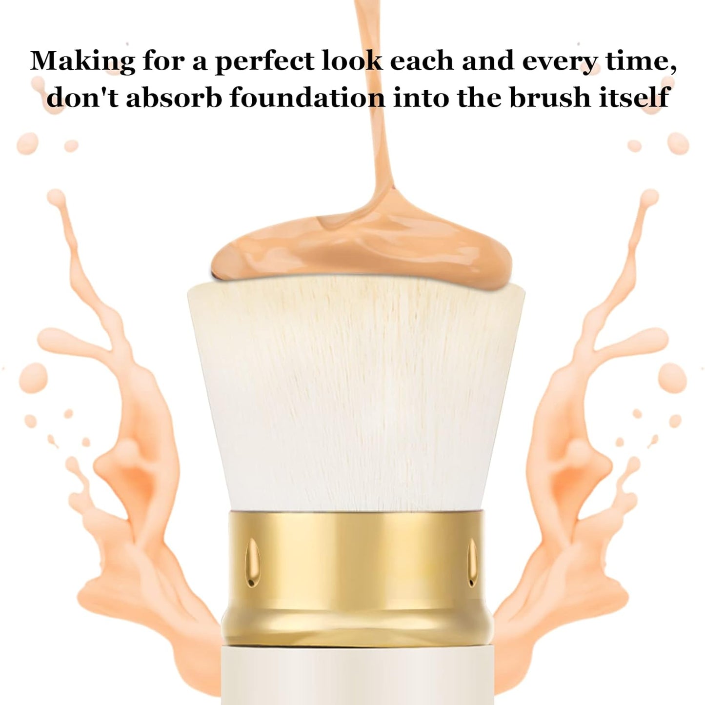 Falliny Retractable Foundation Makeup Brushes, Travel Kabuki Powder Brush Portable Liquid Foundation Sunscreen Brush with Cover for Blending Liquid, Bronzer,Cream or Flawless Powder Cosmetics-BrightBean Baby