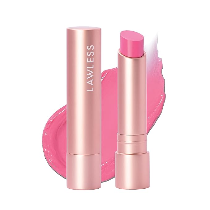 "LAWLESS Forget the Filler Lip Plumping Line-Smoothing Tinted Balm, Baby Doll, Pink, 0.09 Ounce"-BrightBean Baby