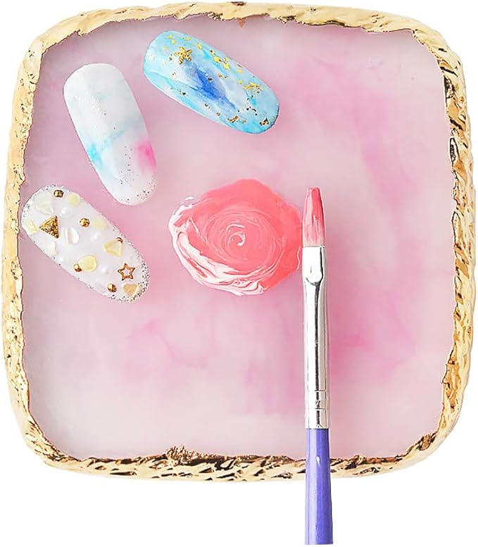 1 Pcs Resin Nail Art Palette Nail Art Cosmetic Mixing Palette Color Mixing Pigment Plate Polish Holder Drawing Color Palette-BrightBean Baby