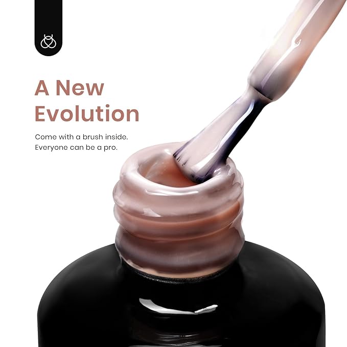 Beetles Builder Gel for Nails 7 in 1 Builder Nail Gel Color Nude Brown for Nails Extension & Building Apex Strengthen Thin Nails DIY Salon at Home Nail Art Base Gel Needed Gift for Women-BrightBean Baby