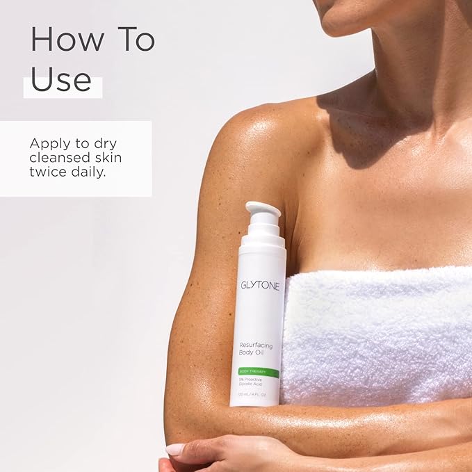 Glytone Resurfacing Body Oil– Nourishing & moisturizing anti aging Body Oil for dry Skin & Keratosis Pilaris –5% Proactive Glycolic Acid After Shower oil for Body–Unscented, Non Toxic 4 Fl oz-BrightBean Baby