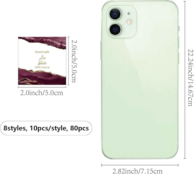 CRASPIRE 80Pcs 8 Styles Lip Balm Sticker Vintage Quicksand Background Self-Adhesive Homemade Lip Balm Labels Vintage Square DIY Label Stickers for Lip Balm Containers Cosmetics Lipsticks-BrightBean Baby