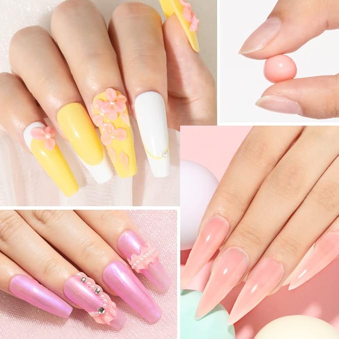 MIZHSE Solid Builder Gel for Nails, Nude Pink Non-Sticky Sculpting Gel, 3D Nail Art Building Carving Modeling Hard Nail Extension Soak Off UV/LED Nail Art Salon Home DIY 15g-BrightBean Baby