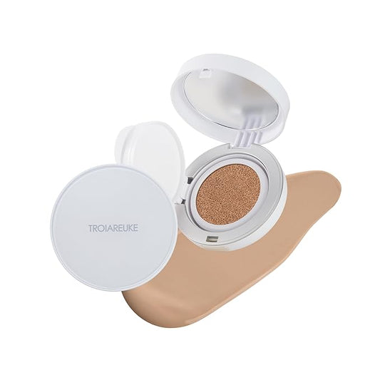 TROIAREUKE A+ Cushion Foundation (Shade 23) I Natural Coverage Foundation Makeup, Moisturizing Finish for Sensitive, Oily, Combination Skin, Skin Care Cushion I Korean Aesthetic Makeup-BrightBean Baby