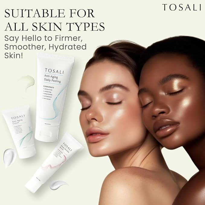 Anti Aging Skincare Set – Daily Peeling Mask (6.8 oz), Deep Wrinkle Serum (1.7 fl oz) & Face Cream (1.7 oz) – Hydrating, Brightening, Wrinkle Reduction & Skin Firming for All Skin Types-BrightBean Baby