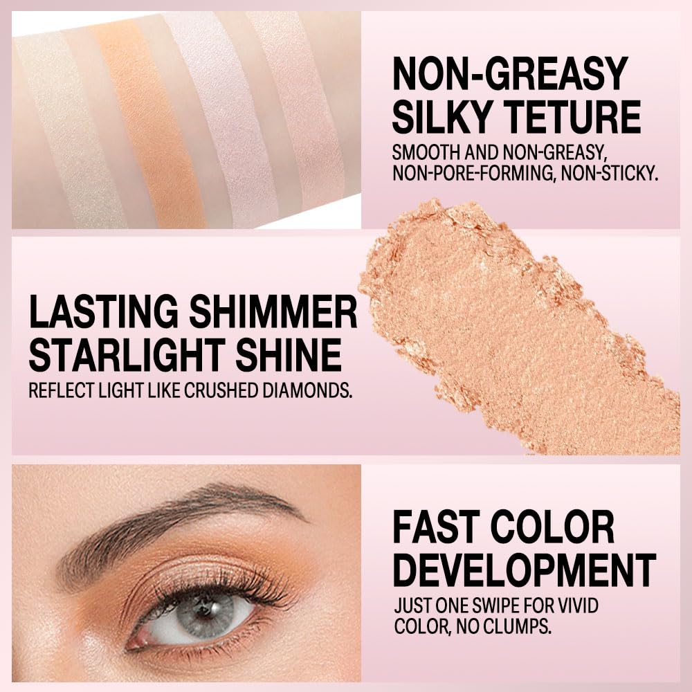 Eyeshadow Makeup Palette with Brush,Nude Gold Natural Neutral Powde Eye Shadow Palette for Older Women,Long Lasting Naturing-Looking,Lightweight,Waterproof,Eye Makeup Kit Travel Size,Vegan-BrightBean Baby