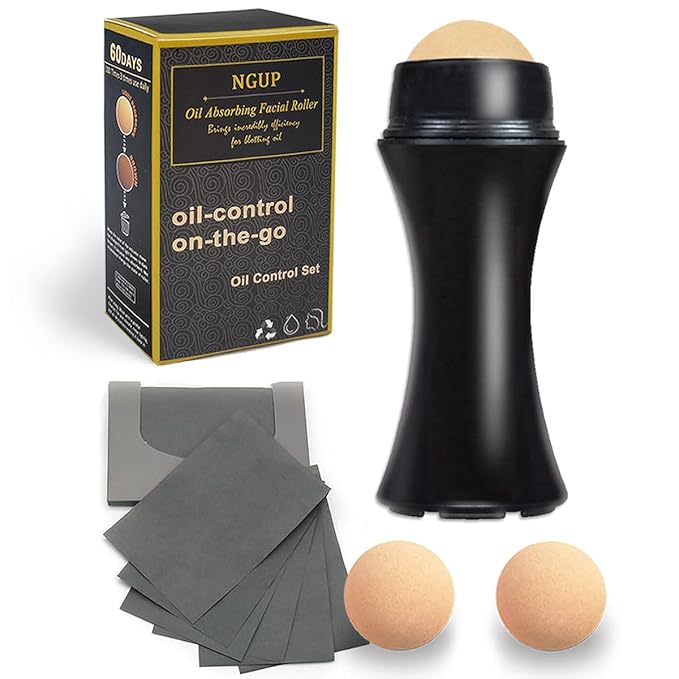 103 PCS Volcanic Roller Oily Skin Oil Control On The Go Volcanic Face Roller Oil Absorbing Volcanic Roller with Oil Blotting Sheet Paper for Oily Skin Care Oil Control Film Tissues(Type1)-BrightBean Baby