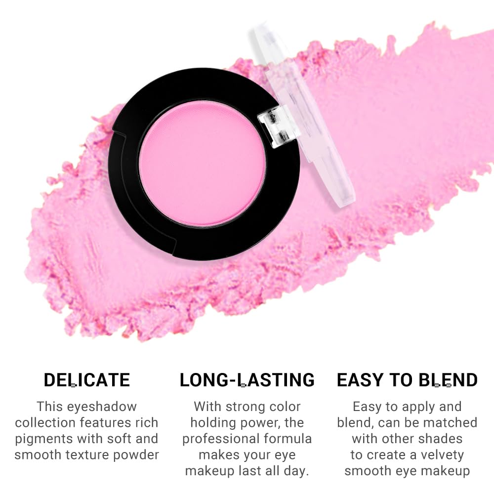 Monochrome Pressed Matte Eyeshadow Palette, Matte Pink Pressed Eyeshadow Waterproof Neutral Powder For Old Women, Mini Eyeshadow, Sombras Para Ojos, Talc, Paraben & Cruelty Free-BrightBean Baby