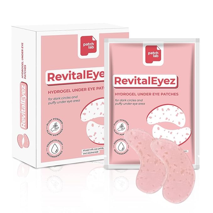 RevitalEyez Brightening Hydrogel Under Eye Patch with Niacinamide, Collagen & Rose Petals for Puffy Eyes, Wrinkles, Dark Circles (10 pairs)-BrightBean Baby