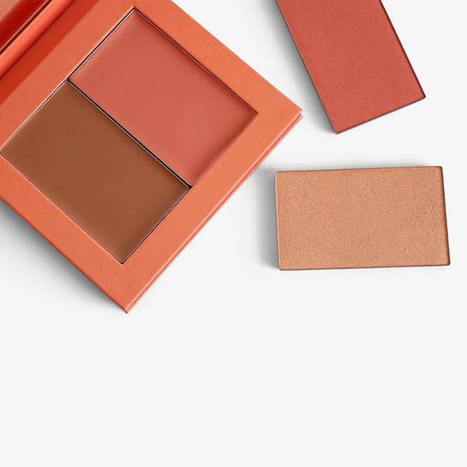 Makeup Cream Blush + Bronzer Refillable Palette - 8g - 0.282 Oz. - Long Lasting, Easy to Use, for a Radiant, Natural, Luminous Skin-BrightBean Baby