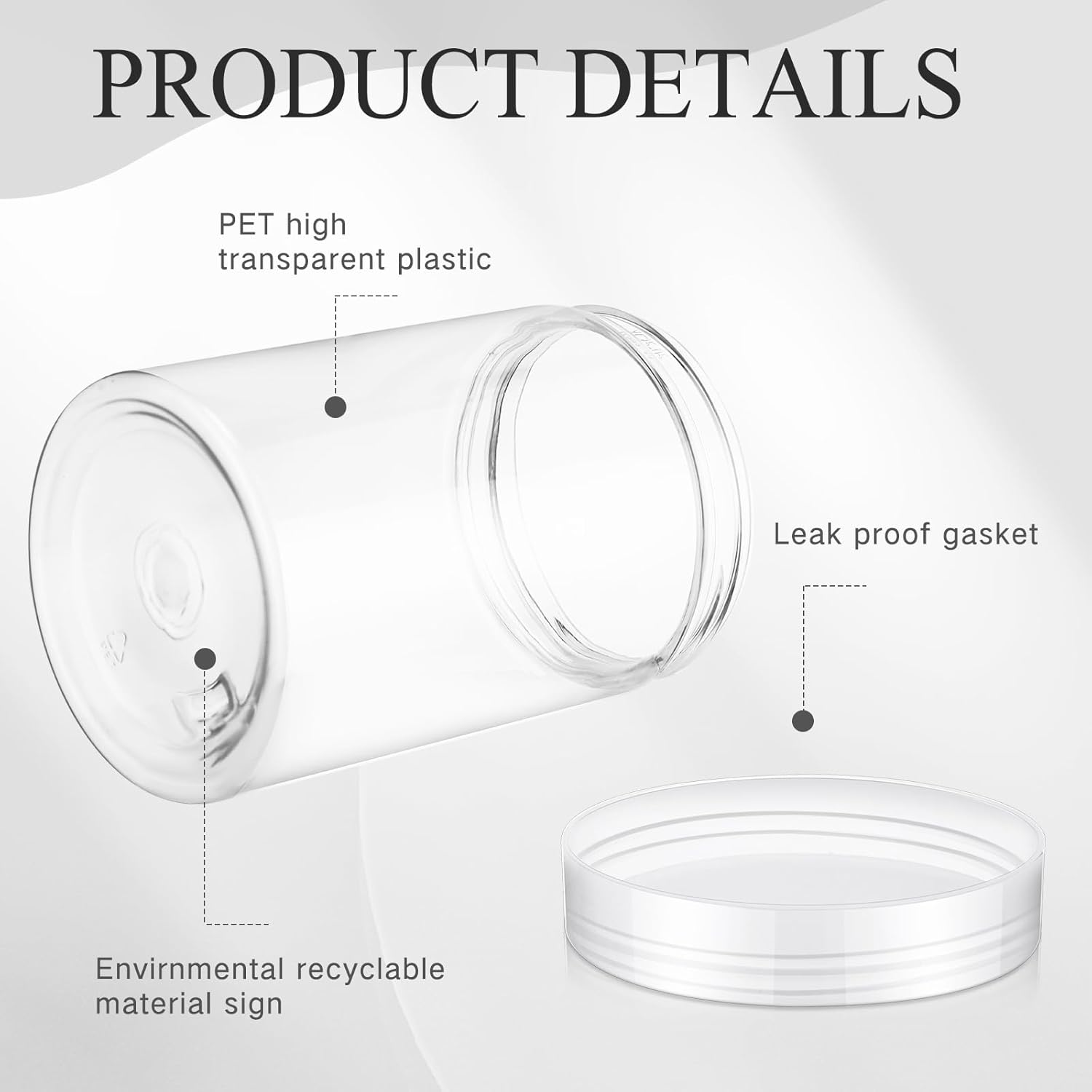 SATINIOR 100 Pcs Plastic Jars with Lids Small Containers Lids Wide Mouth Small Plastic Containers for Lotion Cream Rhinestones Body Butters Travel Storage(10 oz, Clear)-BrightBean Baby