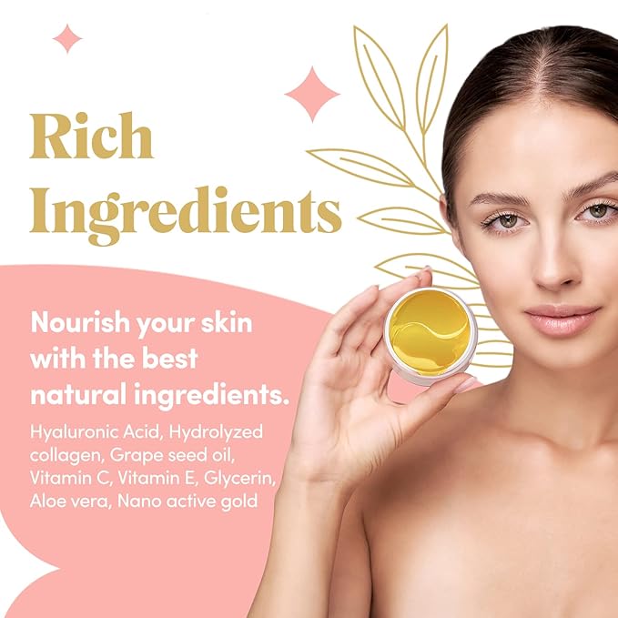 24K Gold Collagen Under Eye Mask - Bright Eyes Anti Aging Treatment-BrightBean Baby