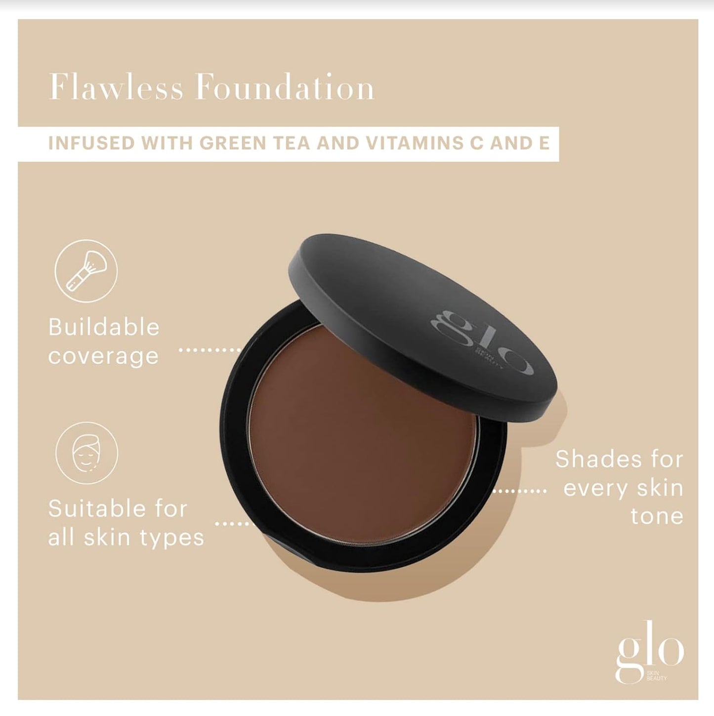 Glo Skin Beauty Pressed Base Powder Foundation Makeup (Cocoa) - Flawless Coverage for a Radiant Natural, Second-Skin Finish-BrightBean Baby