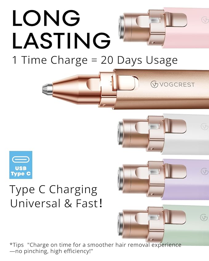 Rechargeable Facial Hair Removal for Women: 2-in-1 Electric Eyebrow and Facial Hair Removal Device - Suitable for eyebrows chin cheeks Features a built-in LED light-BrightBean Baby