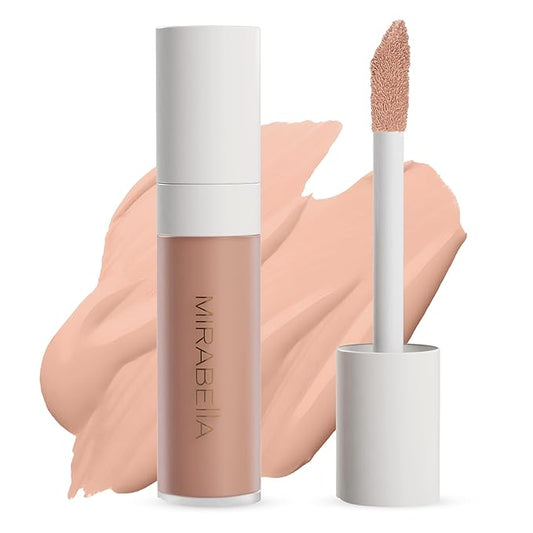 Mirabella Invincible For All Perfecting Under Eye Concealer Full Coverage - Hydrating Makeup Concealer for Dark Circles, Fine Lines & Wrinkles w/Hyaluronic Acid - Light L110-BrightBean Baby