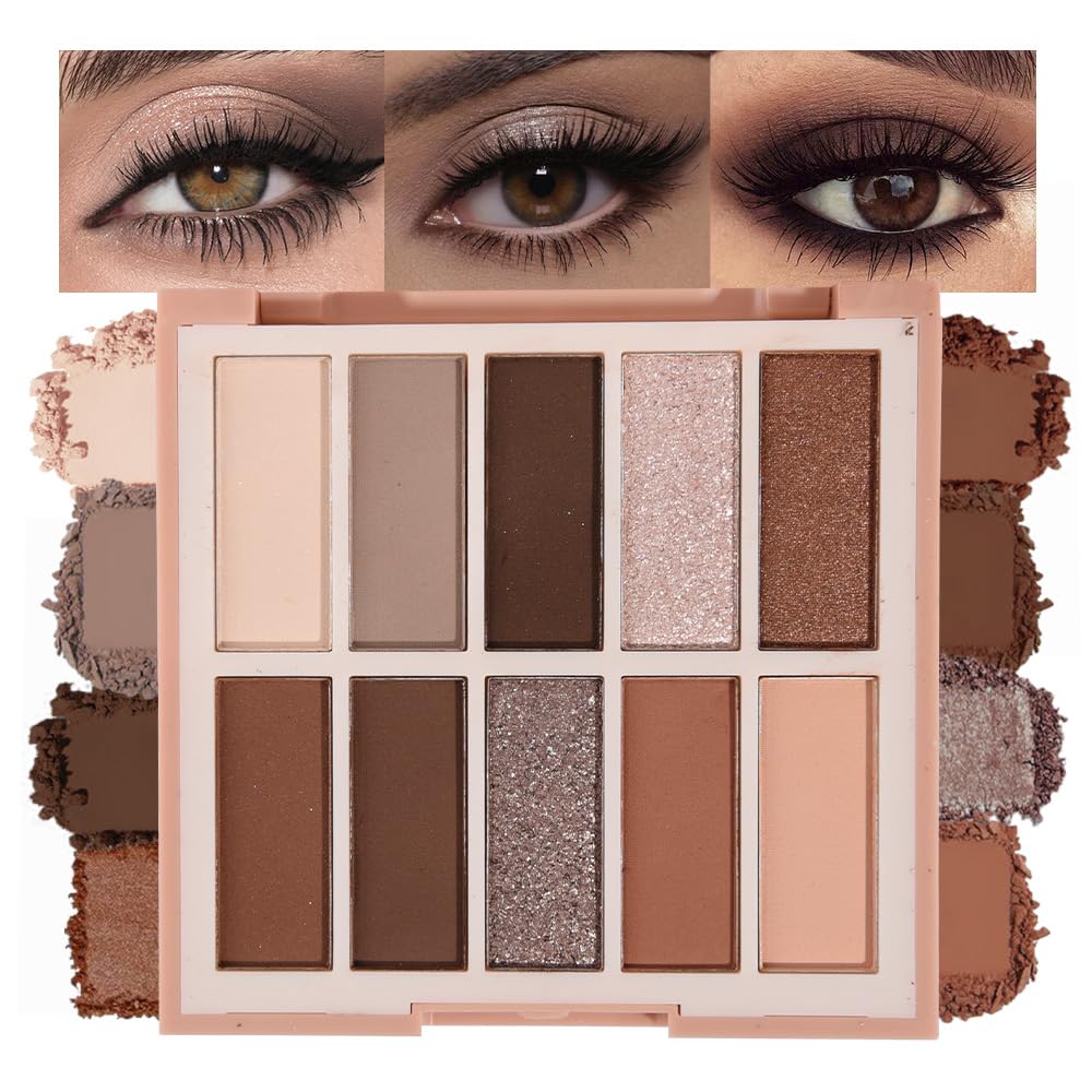 Neutral Nude Eye Shadow Palette,Matte Brown Bronze Naked Cream Eyeshadow Palette,Make Up Pallets for Women Natural Eyeshadows for Eyes Long Lasting Naturing-Looking-BrightBean Baby
