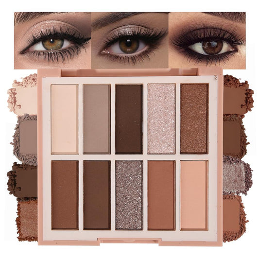 Neutral Nude Eye Shadow Palette,Matte Brown Bronze Naked Cream Eyeshadow Palette,Make Up Pallets for Women Natural Eyeshadows for Eyes Long Lasting Naturing-Looking-BrightBean Baby