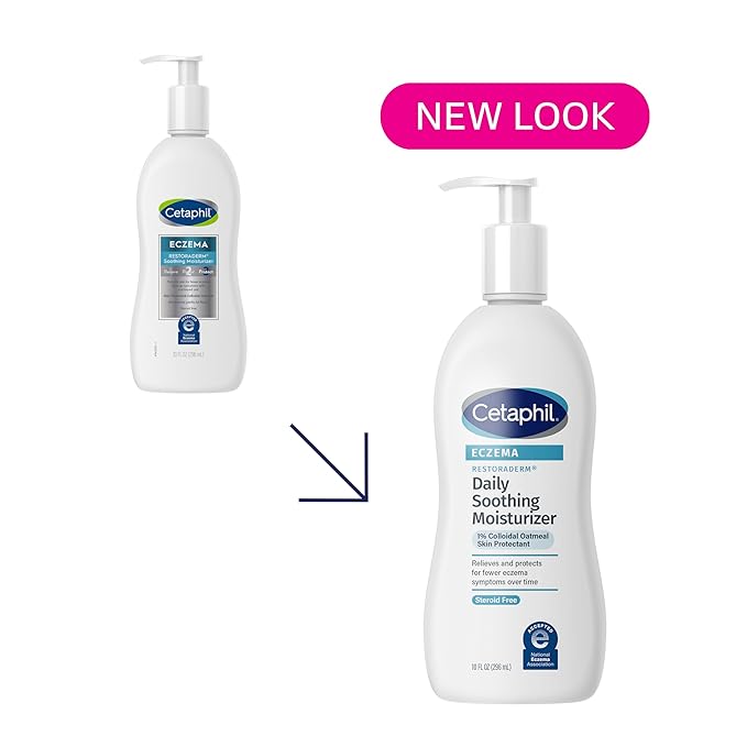 CETAPHIL RESTORADERM Soothing Moisturizer, For Eczema Prone Skin, 10 fl oz, For Dry, Itchy, Irritated Skin, 24Hr Hydration, No Added Fragrance, Doctor Recommended Sensitive Skincare Brand-BrightBean Baby