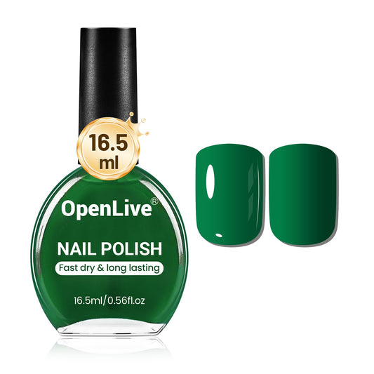 16.5ml Dark Green Nail Polish Large Volume Quick Dry Nail Polish, Long Lasting Shine, Fingernail Toenail Nail Art DIY Home Travel Nail Art Gift-BrightBean Baby
