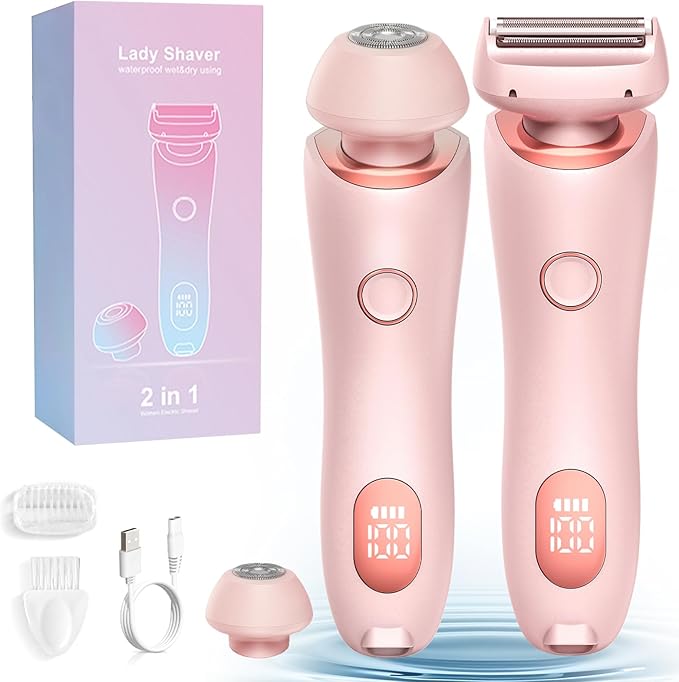 Livora Electric Shaver for Women, Bikini Trimmer for Women, Silk Glide Pro Shaver, Removable Head Electric Trimmer for Bikini, Pubic Hair, Legs, Body, Wet/Dry-BrightBean Baby