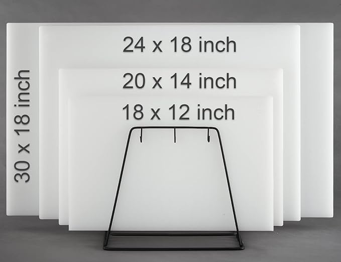 CURTA 2 Pack Blue Cutting Boards for Kitchen, 20" x 14" x 0.5" Coded Plastic Commercial Chopping Board with Anti Slip Surface Dishwasher Safe