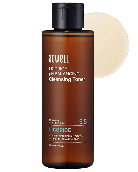 ACWELL Licorice pH Balancing Korean Toner for Cleansing 5.07 fl.oz. - Alcohol-Free PH5.5 Hydrating Facial Astringent - Skin Clarifying & Hydration Boosting Toner-BrightBean Baby