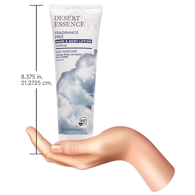 Desert Essence Fragrance Free Hand & Body Lotion - 8 Fl Ounce - Soothing - Aloe Vera - Shea Butter - Green Tea - Coconut Oil - Jojoba Oil-BrightBean Baby