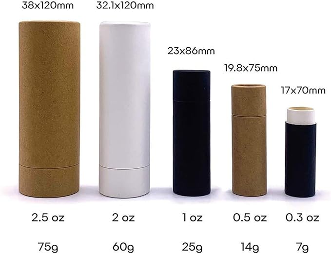 10 Pcs 2 Oz Paperboard Lip Balm Tubes Cardboard Tubes Empty DIY Lipstick Tube Refillable Lip Gloss Container Solid Perfume Tubes 60g Chapstick Container for Cosmetic Samples Deodorant(Brown)-BrightBean Baby