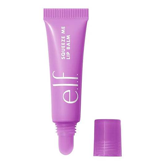 e.l.f. Squeeze Me Lip Balm, Moisturizing Lip Balm For A Sheer Tint Of Color, Infused With Hyaluronic Acid, Vegan & Cruelty-free, Grape-BrightBean Baby