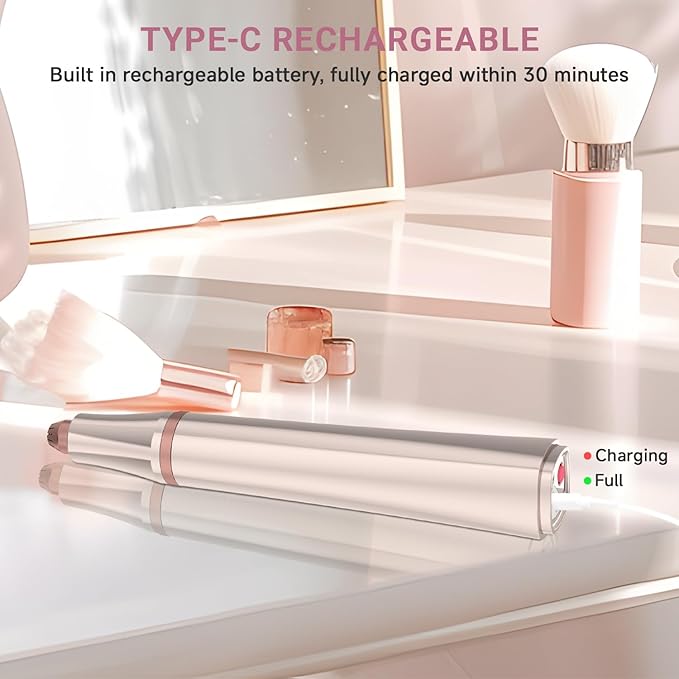 Electric Eyebrow Trimmer, 3 in 1 Facial Hair Remover for Women, Waterproof Rechargeable Hair Shaver for Face Eyebrow Leg Bikini Nose, Painless Facial Razor Epilators with 3 Guide Combs-BrightBean Baby