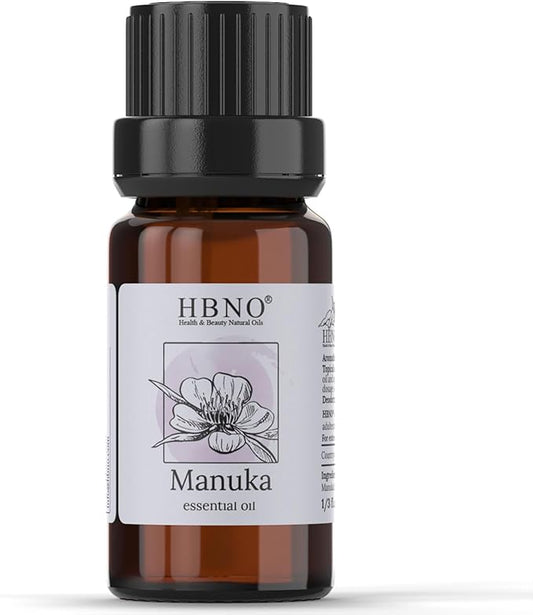 HBNO Manuka Essential Oil - 1/3 oz (10 ml) Travel Size - Natural Manuka Oil - Perfect for Cleaning, Aromatherapy, DIY, Soap and Diffuser-BrightBean Baby