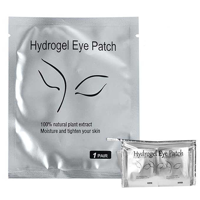 Eyelash Extension Eye Pad, 100 Pairs Under Eye Pads, Lint Free DIY False Lash Extension Beauty Makeup Hydrogel Gel Eye Patches with Transparent Cosmetic Bag-BrightBean Baby