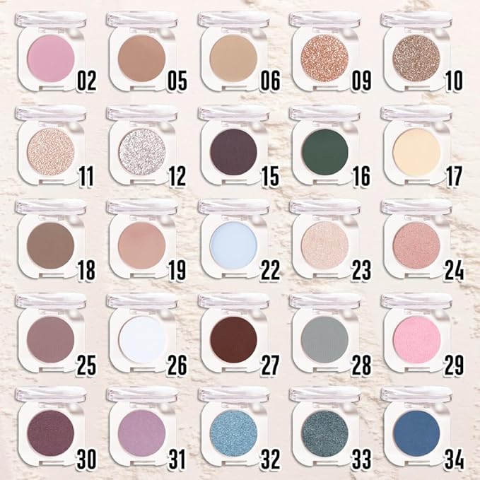 Nude Beige Single Matte Eyeshadow Makeup, Neutral Powde Eye Shadow for Women, Smoky Beige Matte Singles Eyeshadow Palette Pigmented Waterproof,sombras para ojos,Girls Monochrome Eyeshadows Gift-BrightBean Baby