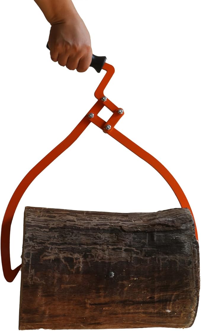 20" Log Tongs Logging Skidding Tongs Non-Slip Grip- Log Lifting, Handling, Dragging & Carrying Tool