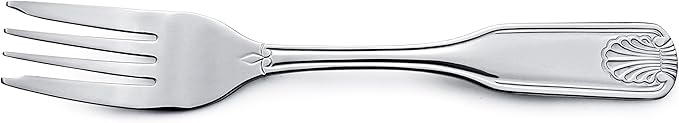 New Star Foodservice 58307 Shell Pattern, 18/0 Stainless Steel, Salad Fork, 7.1-Inch, Set of 12