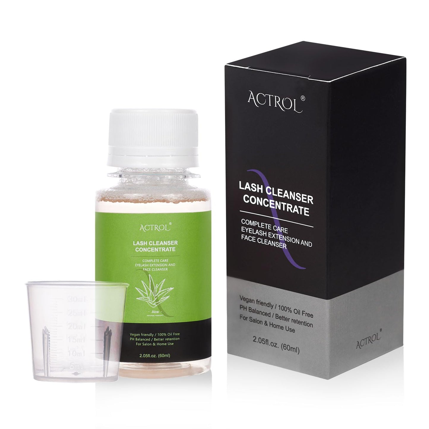 Eyelash Cleanser Concentrate 60ml Aloe Professional Lash Shampoo Foaming Cleanser DIY Wash for Extensions Lashes with Salon Home Care-Makes 6 Bottles-BrightBean Baby