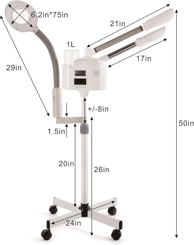 Professional Facial Steamer 3 in 1 Steamer for Face with Hot & Cold Nozzle 5X LED Magnifying Lamp Facial Steamer for Esthetician Beauty Face Equipment Use at Home or Salon-BrightBean Baby