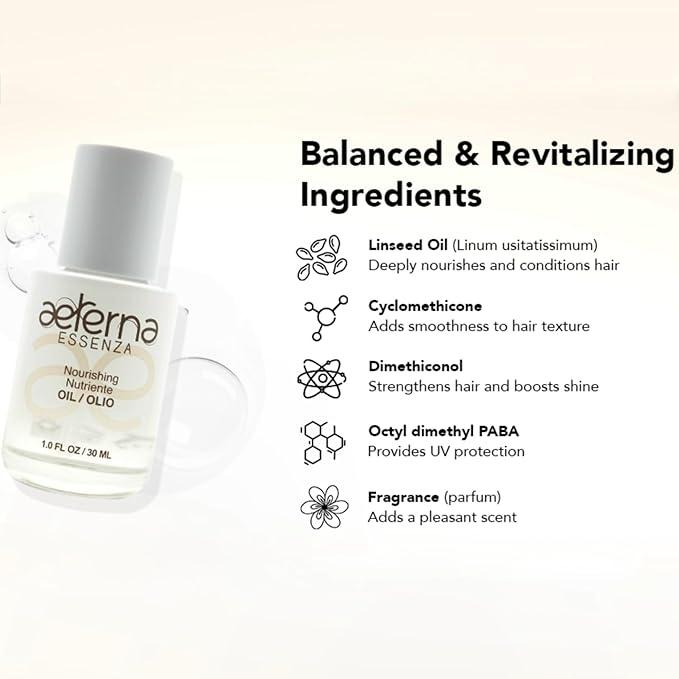 Aeterna ESSENZA - Nourishing Hair with Linseed & UV Protection - Lightweight, Non-Greasy Formula - Sulfates, Parabens & Silicones Free | For All Hair Types - 30 ml-BrightBean Baby
