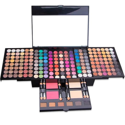 194 Colors Eyeshadow Makeup Palette, Makeup Palette Set with Eyeshadow Blusher Eyebrow Powder Mirror Applicators, All in One Makeup Eye Shadows Cosmetics Gift Kit-BrightBean Baby
