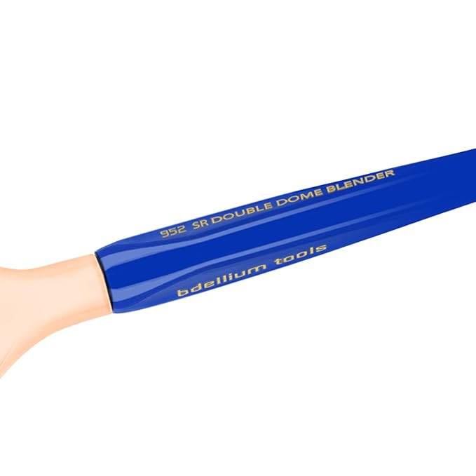 Bdellium Tools Professional Makeup Brush - Golden Triangle 952 Small Rounded Double Dome Blender - With All Vegan and Soft Synthetic Fibers, For Application & Blending (Blue, 1pc)-BrightBean Baby