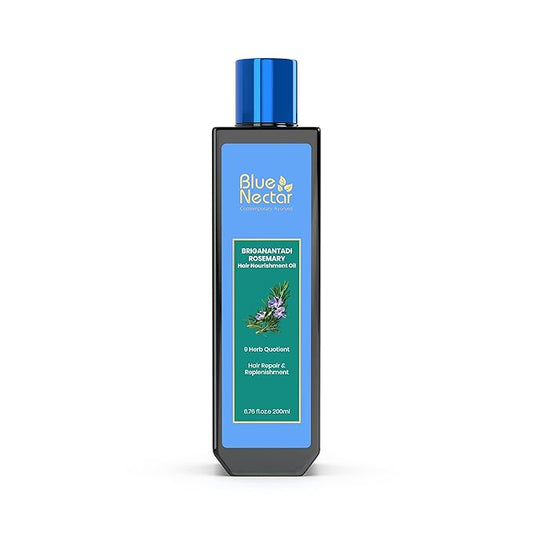 Blue Nectar Rosemary Oil with Bhringraj, Amla and 9 Herbs for Natural Hair Growth (6.76 Fl Oz)-BrightBean Baby