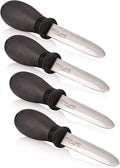 Rockland Guard Oyster Shucking Knife - Oyster Knife Shucker for Opening Clams, Scallops, Shellfish - Stainless Steel Blade, Non-Slip Ergonomic Handle - Kitchen Tool for Chefs, Cooks - Set of 4 Knives