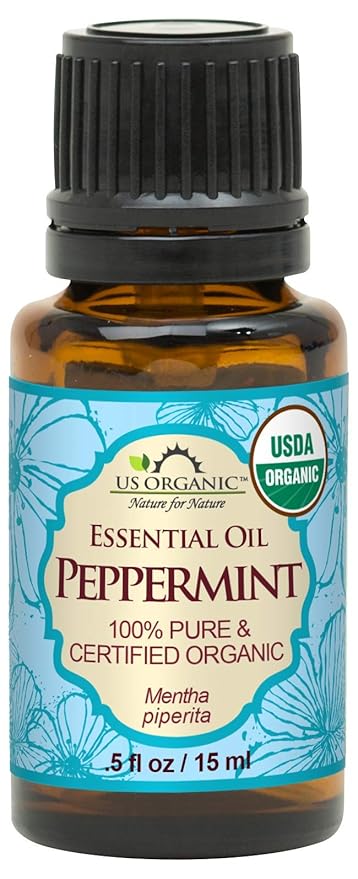 US Organic 100% Pure Peppermint Essential Oil - USDA Certified Organic - 15 ml - w/Improved caps and droppers (More Size Variations Available)-BrightBean Baby