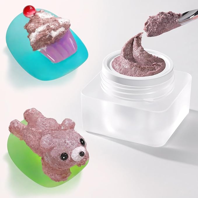 Double Rhythm 3D Nail Gel Solid Sculpting Gel for Nail Art Non-Sticky Hard Gel for Building Carving Molding Nail Extension Soak Off UV/LED Salon Home DIY 0.5 Oz (Gypsum Pink Purple)-BrightBean Baby