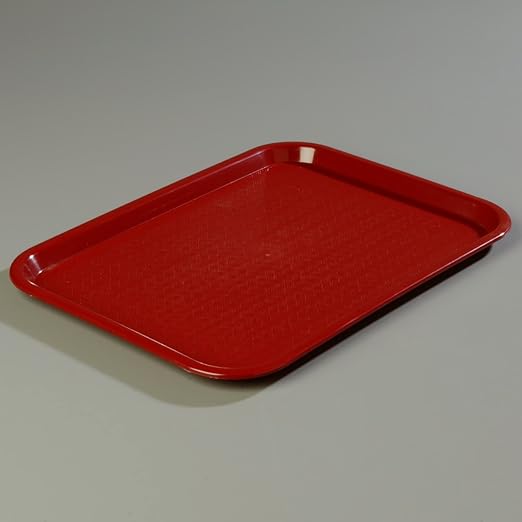 Carlisle FoodService Products CT121661 Cafe Standard Plastic Cafeteria/Fast Food Tray, NSF Certified, BPA Free, 16" Length x 12" Width, Burgundy (Pack of 24)
