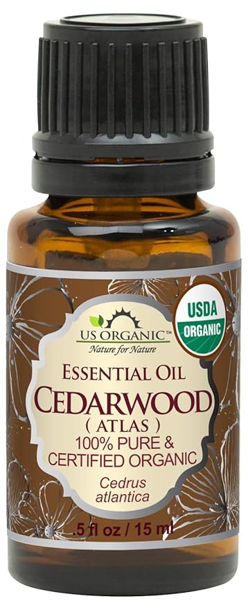 US Organic 100% Pure Cedarwood Essential Oil (Atlas) - USDA Certified Organic, Steam Distilled (More Size Variations Available) (15 ml / .5 fl oz)-BrightBean Baby