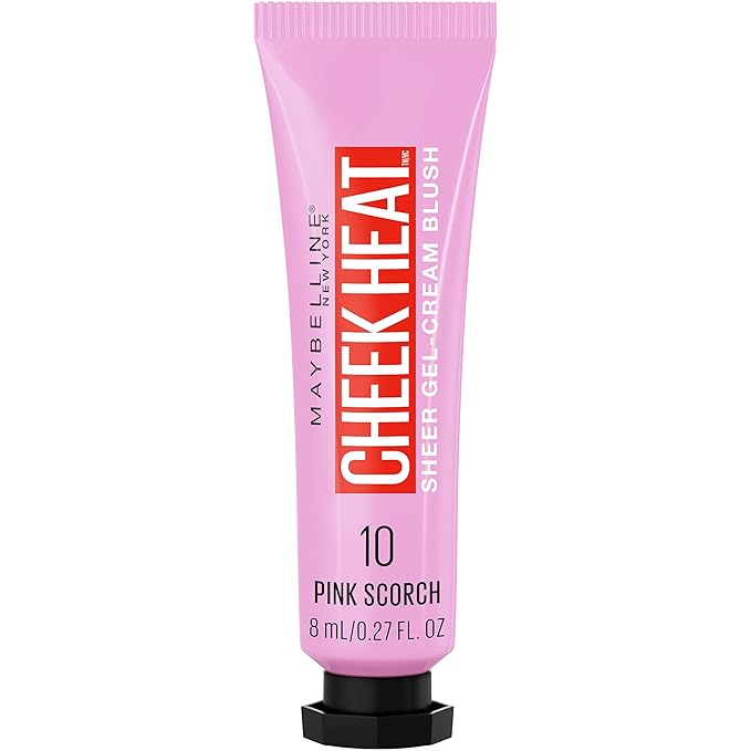 Maybelline Cheek Heat Gel-Cream Blush Makeup, Lightweight, Breathable Feel, Sheer Flush Of Color, Natural-Looking, Dewy Finish, Oil-Free, Pink Scorch, 1 Count-BrightBean Baby