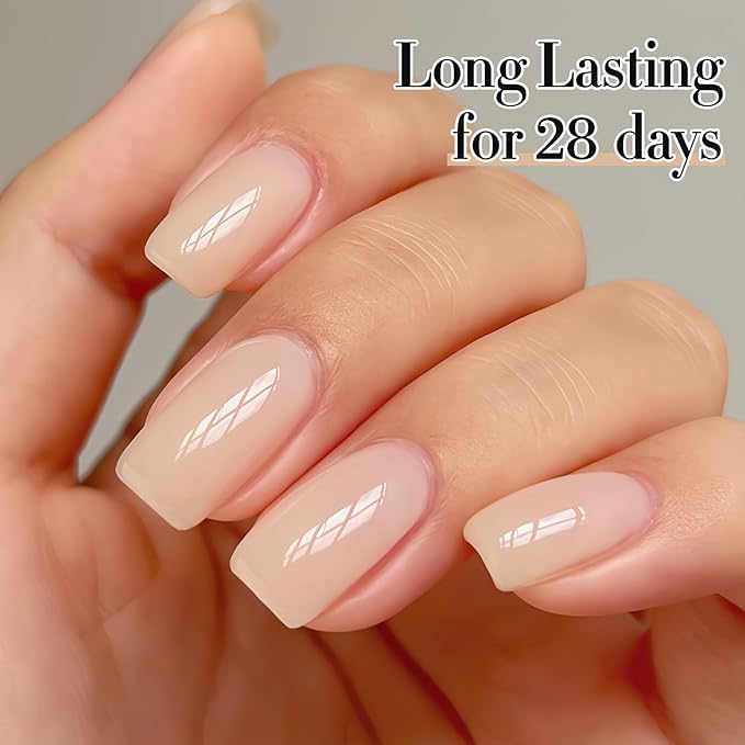 Double Rhythm 0.50 OZ Translucent Gel Polish Same Color Same Bottle Sheer Pastel Neutral Natural Milky 15 ML Jelly UV Nail Art DIY at Home (Cream Yellow-A1526)-BrightBean Baby