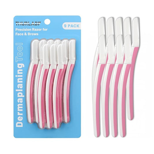 Face Razors for Women, Dermaplane Razor for Women Face, Eyebrow Razor, Dermaplaning Tool, Skin Safe Microblades, Peach Fuzz Remover (9ct, Pearl Blush)-BrightBean Baby
